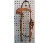 Russet Leather Headstall With Pink Swarovski Crystals